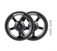 Roue de vélo pliable 60 mm en alliage d'aluminium et caoutchouc, parfaite pour Brompton, pour 3Sixty 2 roues avec vis (noir)