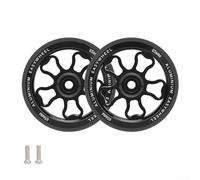Roue de vélo pliable de rechange 70 mm pour Brompton et 3Sixty, fabriquée en alliage d'aluminium et caoutchouc avec roulements intégrés pour un roulement fluide (noir)