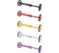 Roue de vélo pliable en aluminium léger et tige d'extension pour Brompton et pour 3Sixty, pièces en caoutchouc avec roulements intégrés pour une conduite fluide et économe en main-d'œuvre (rouge)