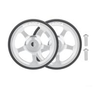 Roue de vélo pliable facile de 60 mm en alliage d'aluminium et construction en caoutchouc, idéale pour Brompton, pour 3Sixty avec roulement intégré pour une performance améliorée, 2 roues (argent)