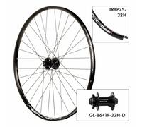 Roue de vélo Rodi D. Tryp25 32H - B64TF 15x100 Noir