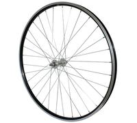 Roue de vélo VTC avant aluminium double paroi moyeu aluminium axe plein P2R Noir