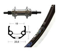 Roue de vélo Wiener Winora Rigide ZAC 19 Argenté