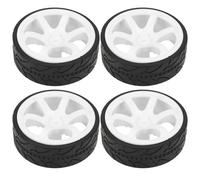 Roue de Voiture de Course RC 1/10 Moyeu de Roue en Plastique avec Caoutchouc Rainuré Accessoire de Voiture RC