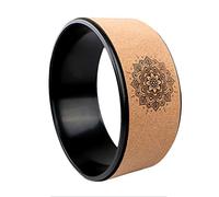 Roue de Yoga en Bois avec Bouddha Lotus, Cercles Professionnels en TPE, Outil D'entraînement du Dos, Rouleau pour Améliorer la Mobilité, Roue Circulaire de Yoga Antidérapante pour les(Noir)