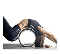 Roue de yoga en caoutchouc PU, capacité de poids de 440 lb, rouleau d'entraînement du dos pour les étirements et le soulagement de la douleur, accessoire (bague intérieure noire)