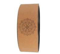 Roue de Yoga en Liège Support Dorsal pour Posture | Tpe, ABS et Bois de Chêne, Surface Texturée Mandala Gravée, pour Pratique, Épaules et Fascia