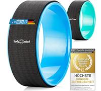 Roue de yoga Fitness Dharmarad pour les asanas et l'étirement du dos ; Rouleau de yoga pour l'étirement (Bleu)