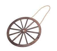 Roue Décorative Murale en Bois Vintage Rustique Couleur Café | Fixation Incluse 3 Vis et 3 Boulons, Finition Soignée, Style Rond pour Bar ou Garage
