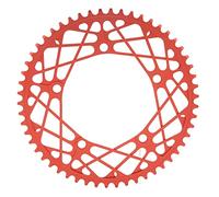 Roue dentée de vélo en alliage d’aluminium 54T, roue dentée de vélo pliable avec plaque de protection intégrée, roue dentée anodisée légère usinée CNC pour les navetteurs urbains (Rouge)