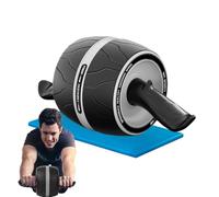 Roue d'Exercice Abdominal | Rouleau Abdominal Double Roues - Genouillère Incluse - Entraîneur de Résistance Compact pour Intérieur/Extérieur : Maison, Salle de Sport