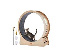 VEVOR Roue d'exercice pour Chat 1100 mm Grande Roue de Course d'Intérieur, avec Tapis Roulant Amovible, Teaser pour Chat pour Courir, Marcher, Entraîner, Convient à la Plupart des Chats, Couleur Bois