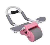 Roue d'exercice de Rouleau d'abdomen, Muscle de Construction de Rouleau d'abdomen Auto-rétractable pour la Maison (Rose)