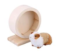 Roue d'exercice en bois silencieuse pour hamster syrien, rat, souris, chinchillas et petits animaux domestiques (M)
