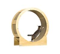 PawHut Roue d'exercice pour chat 91 cm, grande roue de course avec frein sécurisé et tapis de grattage amovible, tapis roulant ultra silencieux, pour perte poids, santé d'animaux de compagnie, naturel