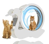 Roue d'exercice pour Chats d'intérieur avec échelles d'escalade, mécanisme de Verrouillage du griffoir, Roue d'exercice silencieuse pour la santé et la Forme Physique des Animaux de Compagnie