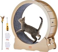 Roue d'exercice pour chats VEVOR, grand tapis roulant pour chats domestiques, roue d'exercice pour chats de 91 cm avec tapis amovible et canne à pêche pour chats pour courir/marcher/se former, convien