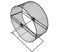 Roue d'exercice pour Hamster Silencieuse en Métal avec Support Noir | Structure Stable à Grille Serrée, Montage Facile, Surface de Course Lisse, pour Cages Intérieures Nocturnes