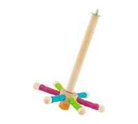 Roue d'exercice pour perroquets avec rotation à 360 degrés de sisal enveloppé de perchoirs et installation facile de cage à oiseaux jouet à mâcher