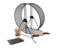 Roue d'exercice Silencieuse pour Hamster avec Gerbille Chinchillas écureuil Lapin Rats Gerbilles Souris Mini Hérissons, Diamètre 25cm/ 9.84inch, Moyens Animaux de Compagnie,2pcs Film Protecteur