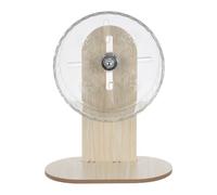 Roue d'exercice Silencieuse pour Hamster, Toupie Antidérapante | Bois et Plastique, Structure Monobloc, Coque Transparente, Usage Intérieur, pour Cage