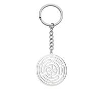 Roue d'Hécate Porte-clés Hécate Porte-clés Viking Triple Déesse Roue Amulette Bijoux Païens Cadeaux Wiccan pour Hommes Femmes (argent)