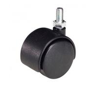 Roue domestique nylon noir épi M8x45 mm.