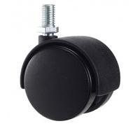 Roue domestique nylon noir épi M8x50 mm.