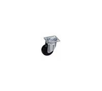 Roue domestique polyamide noir plaque 60 mm.