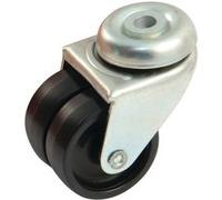 Roue double galet 50mm à oeil trou 10mm pivotante - AVL - 590313A Noir G