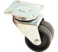 Roue double galet 50mm platine carré pivotante - AVL - 590051A Noir G