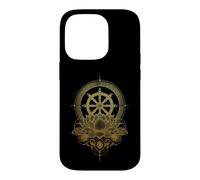 Roue du Dharma Lotus Bouddhisme Symbole Bouddhiste Coque pour iPhone 14 Pro