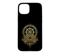 Roue du Dharma Lotus Bouddhisme Symbole Bouddhiste Coque pour iPhone 15 Plus
