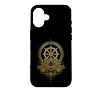 Roue du Dharma Lotus Bouddhisme Symbole Bouddhiste Coque pour iPhone 16