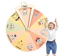 Roue émotionnelle - Bois 24cm/9.44in Grand Décoratif | Carte comportementale en bois avec expression émotionnelle, communication silencieuse | Cadeau santé mentale enseignant maternelle conseiller