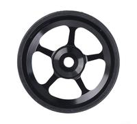 Roue en alliage d'aluminium de 61 mm avec anneau en caoutchouc | Aluminium haute résistance, finition polie CNC, anneau en caoutchouc de 3 mm, design léger, résistant (noir)