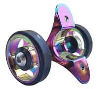 Roue en alliage d'aluminium pour vélos pliants avec garde-boue et axe de roulement optimisé pour la mécanique du pliage et la continuité de la conduite (couleur arc-en-ciel)