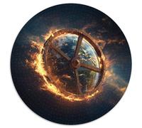 Roue en Bois Volante brûlant dans l'espace 1000pcs (67.5x67.5cm) Puzzles Adaptés Aux Adultes Et Aux Personnes Âgées De 14 Ans Et Plus