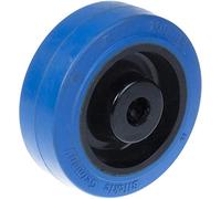 Roue en caoutchouc bleu 80 mm avec centre en nylon pour une capacité de 140 kg.