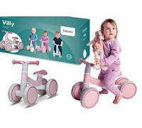 Lionelo Villy Draisienne Bébé 1-3 Ans, 4 Roues, Jusqu’à 30 kg, Rose | Suspension Avant, Siège Ergonomique, Roues EVA-TPR Antidérapantes, Poignées Souples, Limiteur de Direction 70°, Stable
