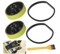 Roue et joint de rechange améliorés pour aspirateur sans fil Ryobi 18 V PCL720B, PCL720K, PBLSV716B, PBLSV716K, PBLSV717B, PBLSV717K, fond de roue en silicone