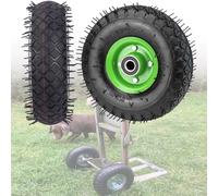 Roue et pneu pneumatiques de remplacement 4.10/3.50-4 10 pouces, avec roulements à alésage de 20 mm et moyeu de 2,76", pour diable, brouette, chariot à sacs, chariot de jardin 8''/2.50-4