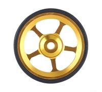 Roue facile de 61 mm pour vélo pliable Brompton, rouleau de roulement modifié en alliage d'aluminium, pièce de rechange haute résistance pour stationnement et modification (doré)