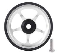 Roue Facile pour Vélo Pliable, Aluminium Durable, 60mm Diamètre, 8mm Épaisseur - Rotation Fluide, Installation Simple, Accessoire Cycliste Polyvalent (Argent Noir)