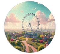 Roue Ferris Puzzle Rond 1000 Pièces église Building Scenery Church Park Enfants Parfait Encastrement Qualité Supérieure Impossible Difficile Entertainment' Artist Art 1000pcs (67.5x67.5cm)