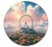 Roue Ferris Puzzle Rond De 1000 Pièces pour Adultes église Building Scenery Church Park Filles Bricolage Classiques Parfait Encastrement Qualité Supérieure Impossible' Difficile Entertainment 1000pc