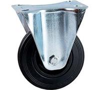 Roue fixe caoutchouc 80 mm AVL 508821O platine fixe noire Noir G