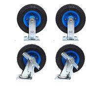 Roue Gonflable Lourde Muette,roulettes Replacement,roulettes Pivotantes avec Frein,4 Stück,avec Rivets Renforcés Et Support De 5 Mm D'épaisseur