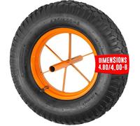 Roue gonflable pour Brouette 15'' - Ø 380 x 80 mm - Avec Axe 20 mm - Roue caoutchouc - Haute résistance