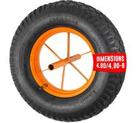 Roue gonflable pour Brouette 15'' - Ø 380 x 80 mm - Avec Axe ext 20 mm - Roue caoutchouc - Haute résistance